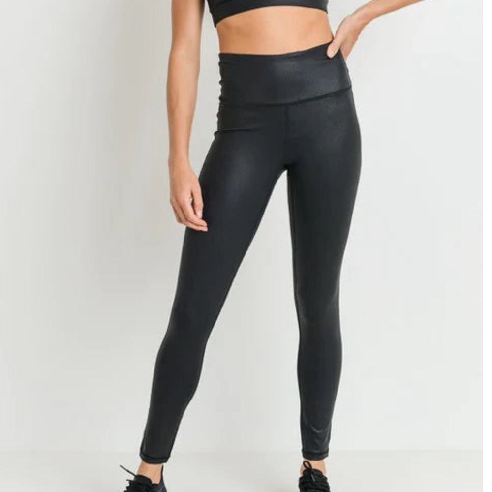 Mono B Sleek Black High-Rise Leggings
